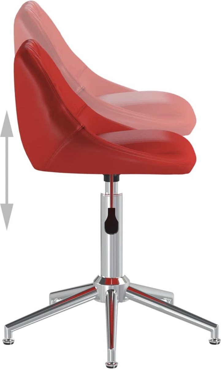 Vidaxl Eetkamerstoelen Draaibaar 2 St Kunstleer Wijn - Rood