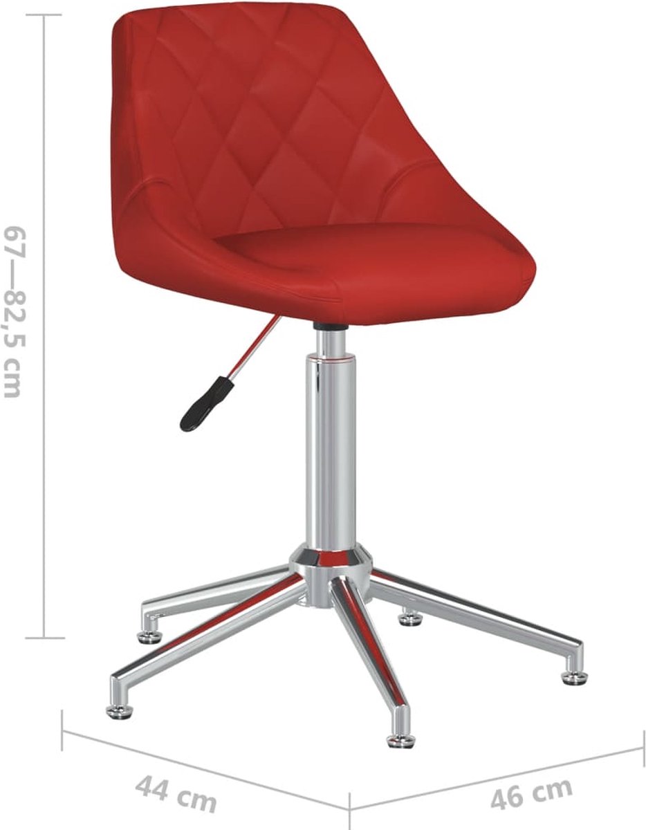 Vidaxl Eetkamerstoelen Draaibaar 2 St Kunstleer Wijn - Rood
