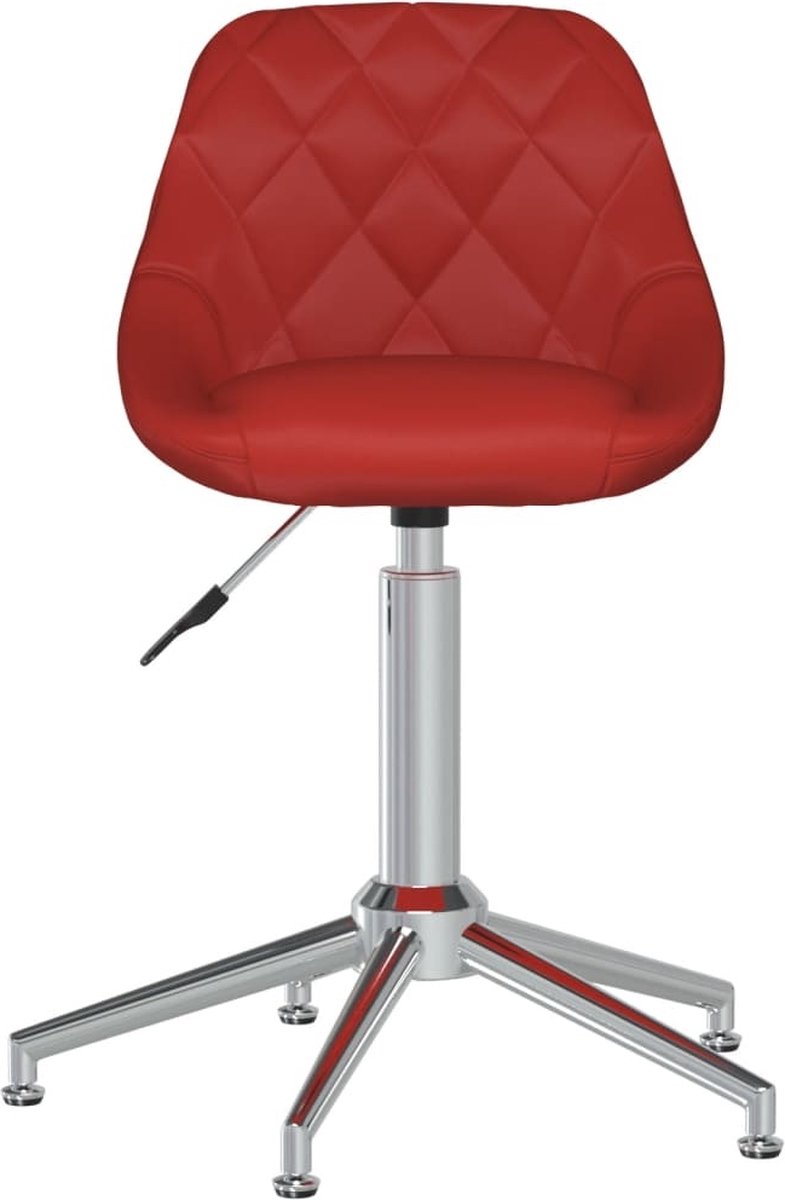 Vidaxl Eetkamerstoelen Draaibaar 2 St Kunstleer Wijn - Rood