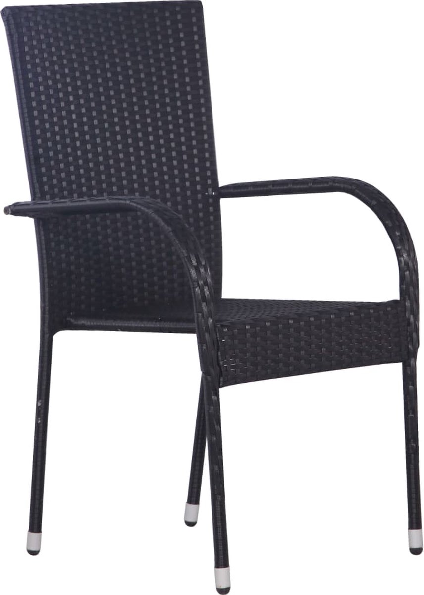 Vidaxl 5-delige Tuinset Poly Rattan - Zwart