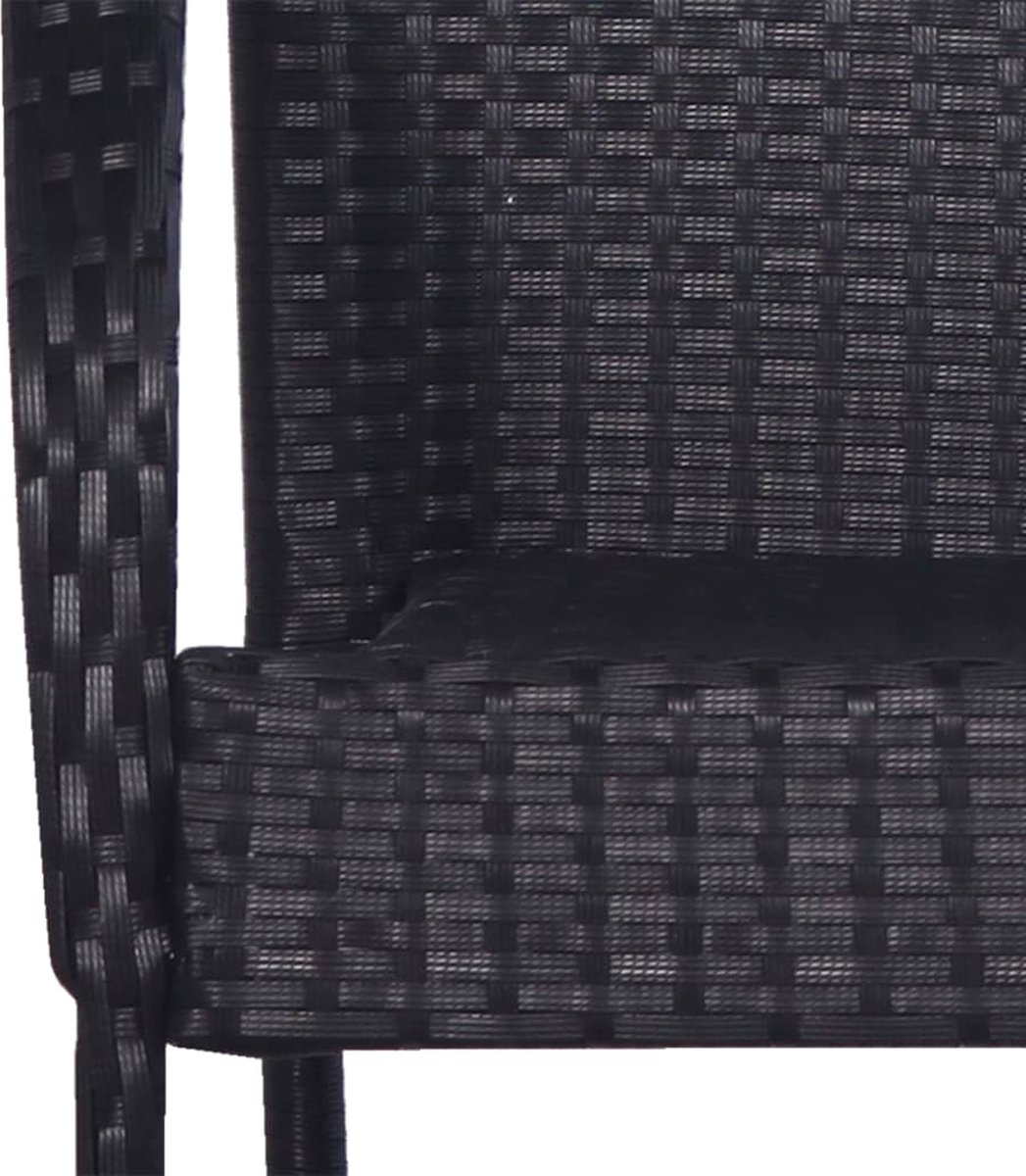 Vidaxl 5-delige Tuinset Poly Rattan - Zwart
