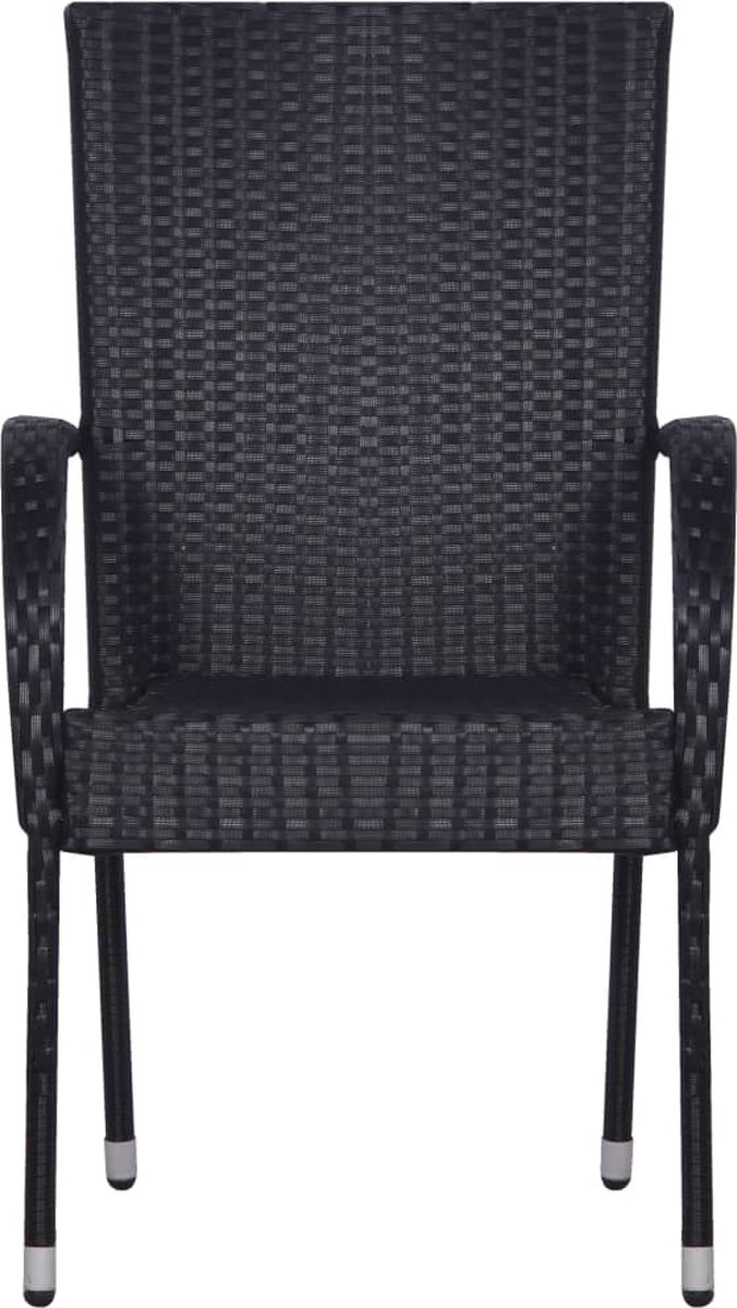 Vidaxl 5-delige Tuinset Poly Rattan - Zwart