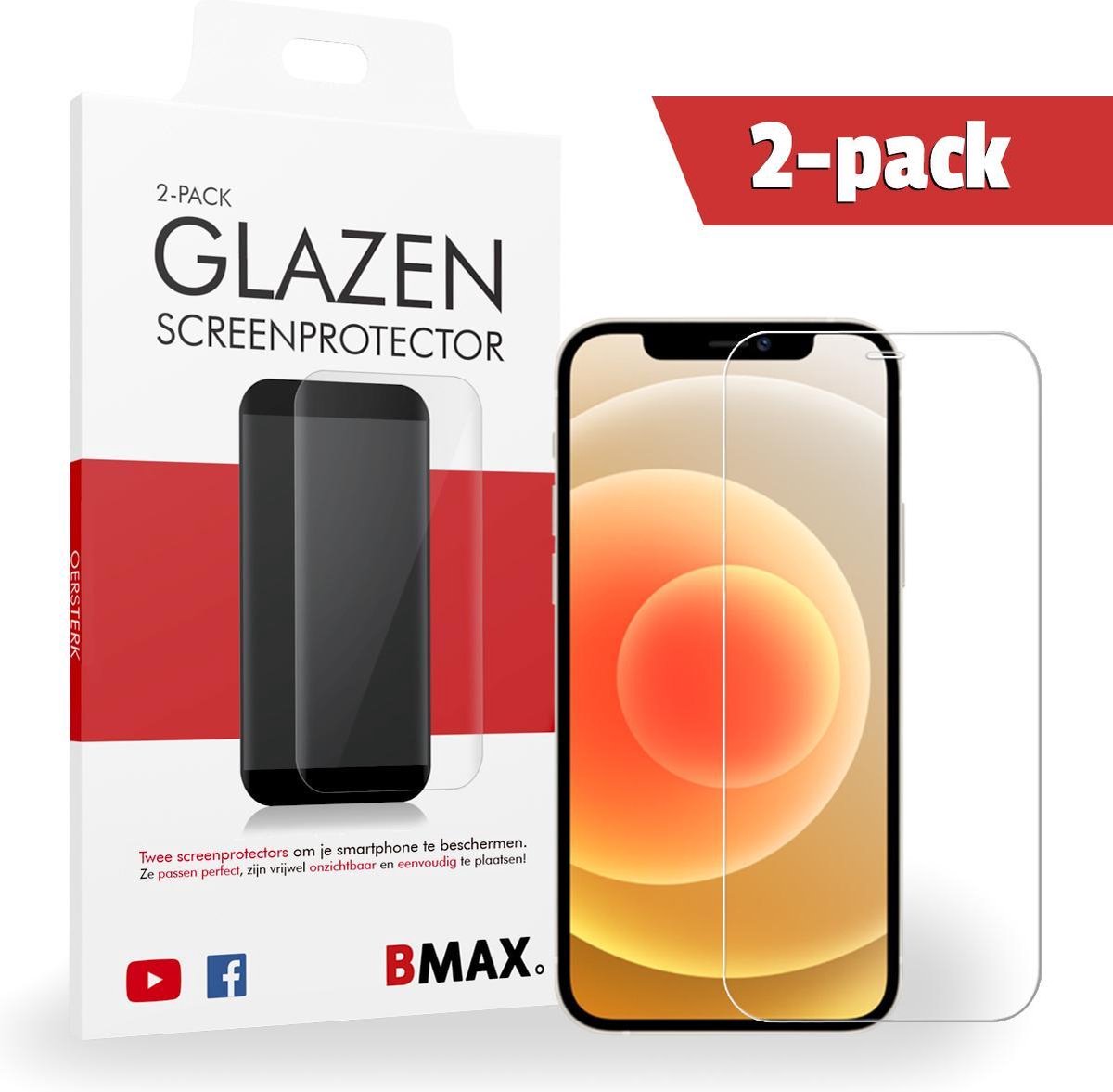 2-pack Bmax Iphone 12 Mini Screenprotector - Glass - 2.5d