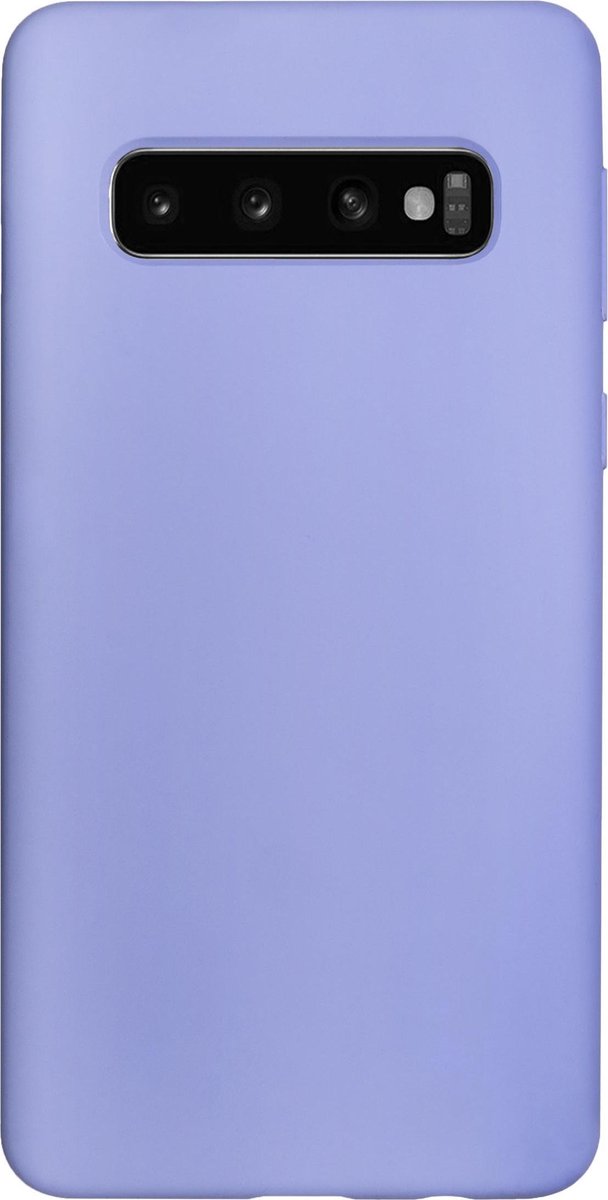 Bmax Liquid Silicone Case Hoesje Voor Samsung Galaxy S10 - Mist Blue/licht - Paars