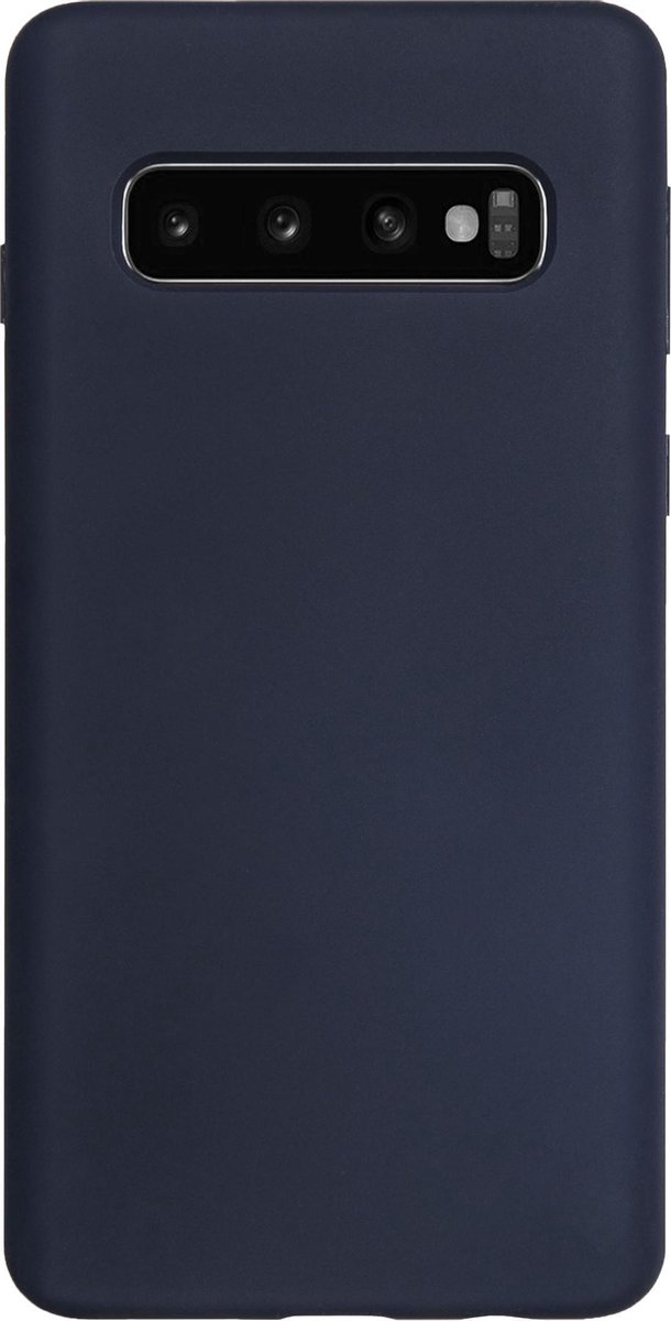 Bmax Liquid Silicone Case Hoesje Voor Samsung Galaxy S10 Plus - Dark Blue/donker - Blauw