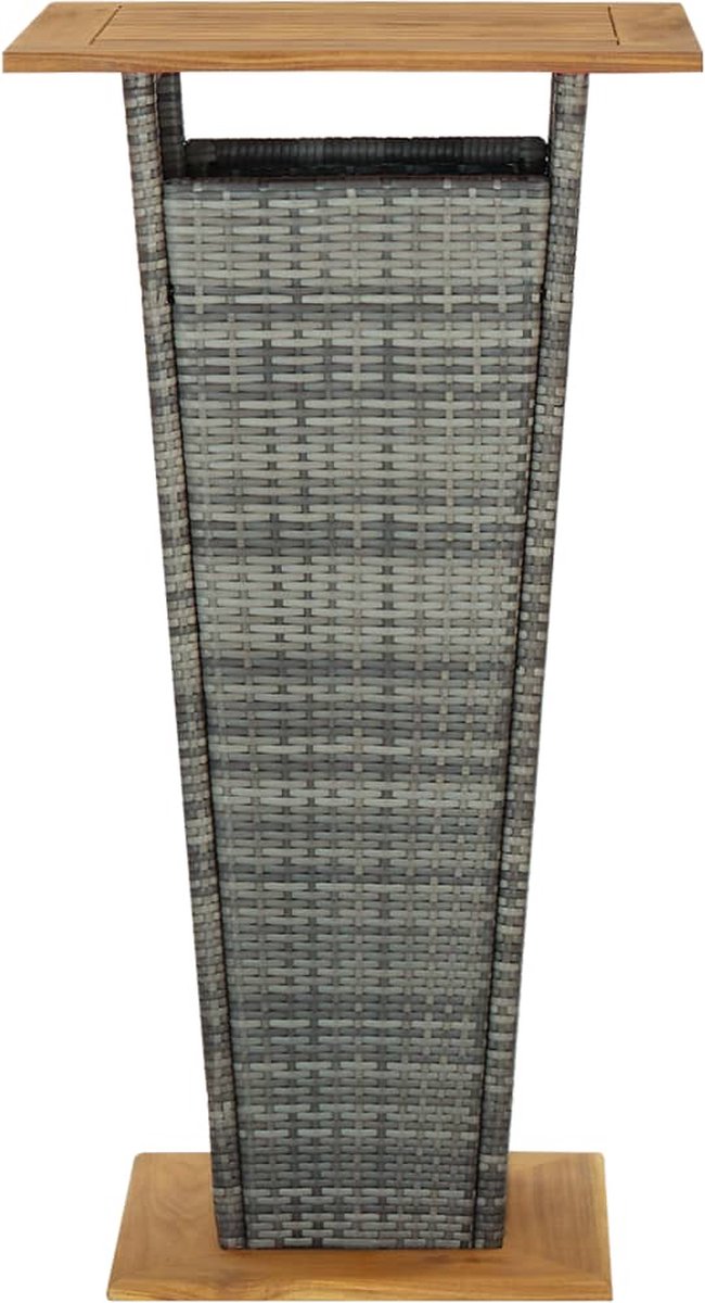 Vidaxl Bartafel 60x60x110 Cm Poly Rattan En Massief Acaciahout - Grijs