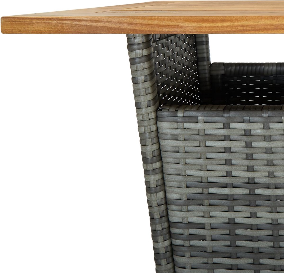Vidaxl Bartafel 60x60x110 Cm Poly Rattan En Massief Acaciahout - Grijs