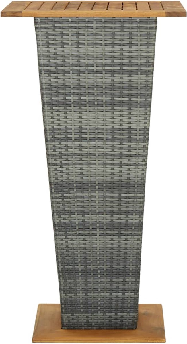 Vidaxl Bartafel 60x60x110 Cm Poly Rattan En Massief Acaciahout - Grijs