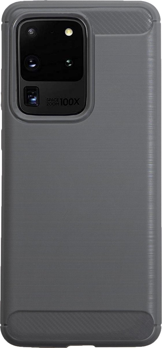 Bmax Carbon Soft Case Hoesje Voor Samsung Galaxy S20 Ultra - Grey/ - Grijs