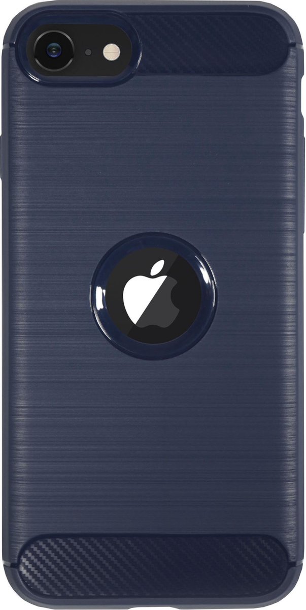 Bmax Carbon Soft Case Hoesje Voor Iphone Se 2020 - Blue/ - Blauw