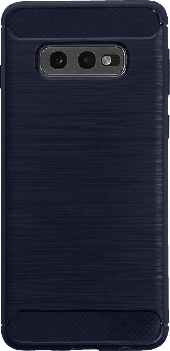 Bmax Carbon Soft Case Hoesje Voor Samsung Galaxy S10e - Blue/ - Blauw