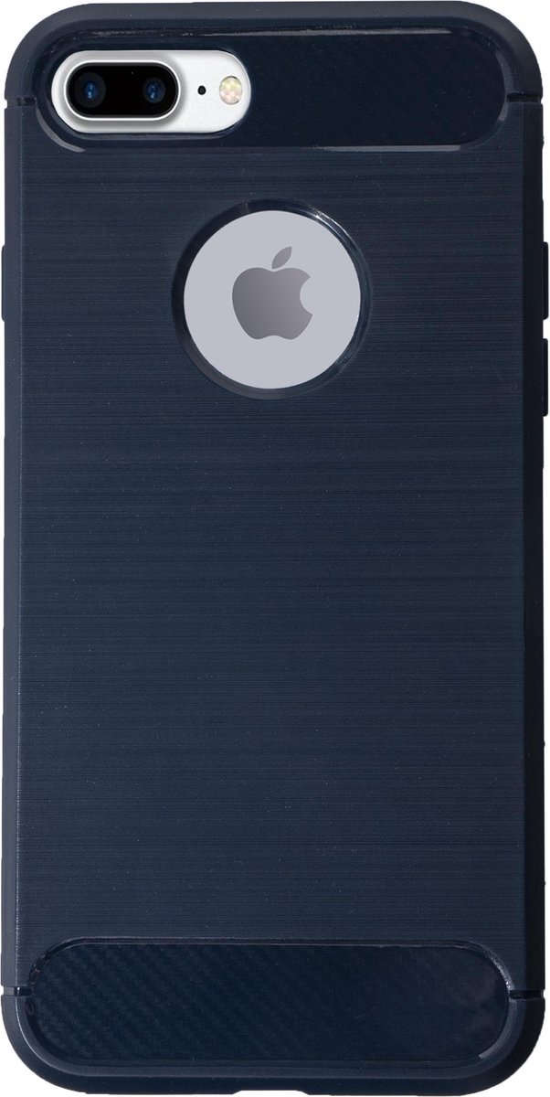 Bmax Carbon Soft Case Hoesje Voor Iphone 8 Plus - Blue/ - Blauw