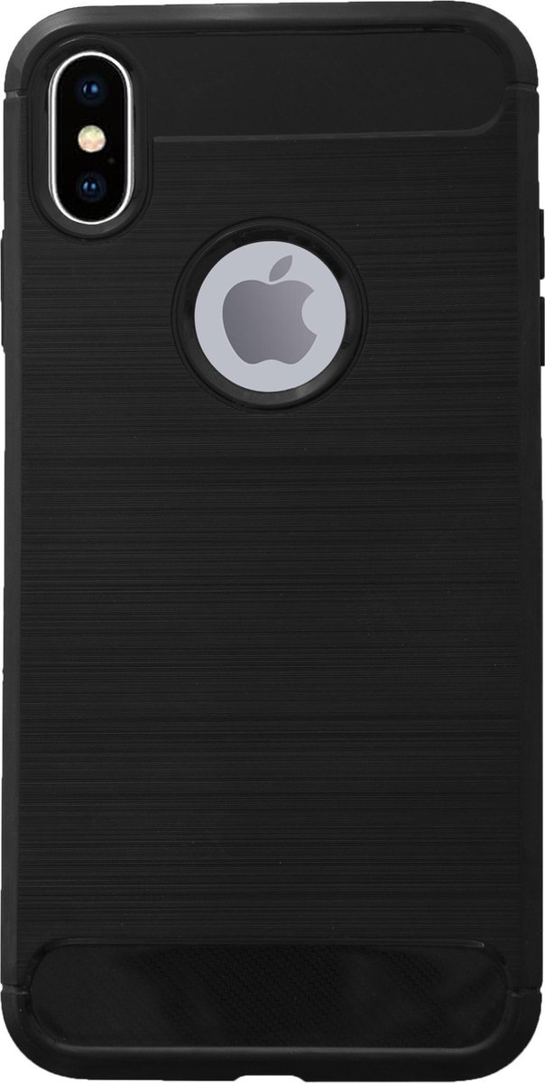 Bmax Carbon Soft Case Hoesje Voor Iphone Xs Max - Black/ - Zwart