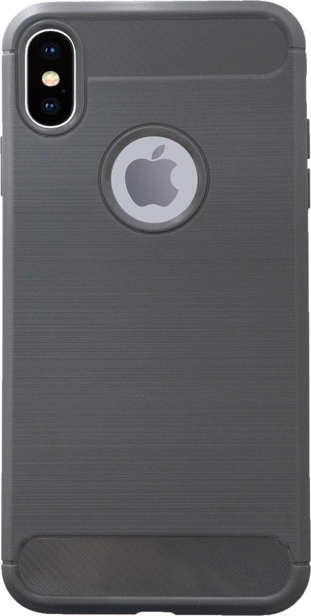 Bmax Carbon Soft Case Hoesje Voor Iphone Xs Max - Grey/ - Grijs