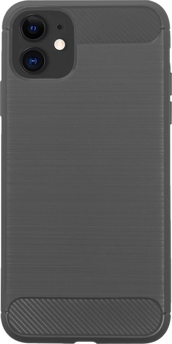 Bmax Carbon Soft Case Hoesje Voor Iphone 11 - Grey/ - Grijs