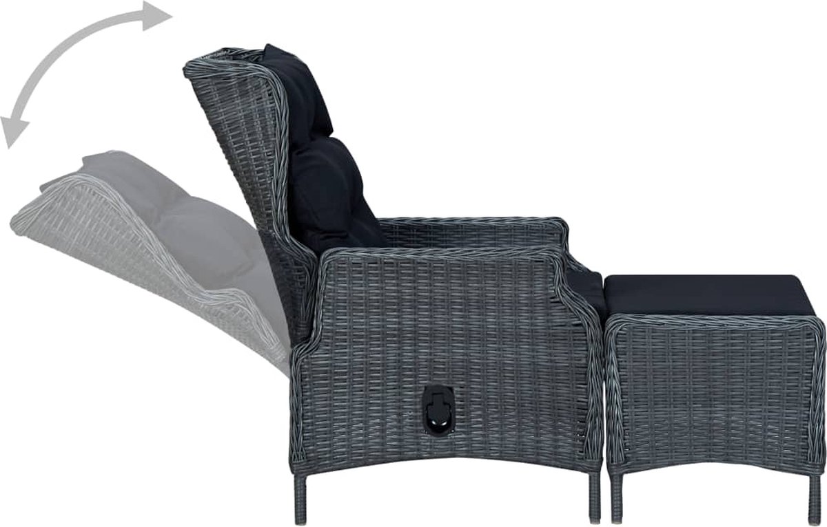 Vidaxl 5-delige Tuinset Donker - Grijs