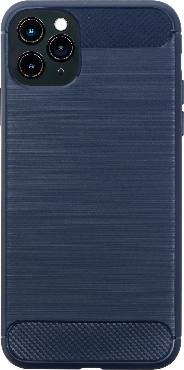 Bmax Carbon Soft Case Hoesje Voor Iphone 11 Pro - Blue/ - Blauw