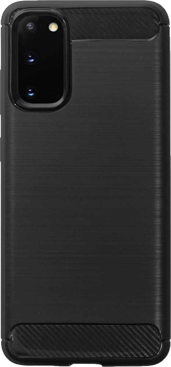 Bmax Carbon Soft Case Hoesje Voor Samsung Galaxy S20 - Black/ - Zwart