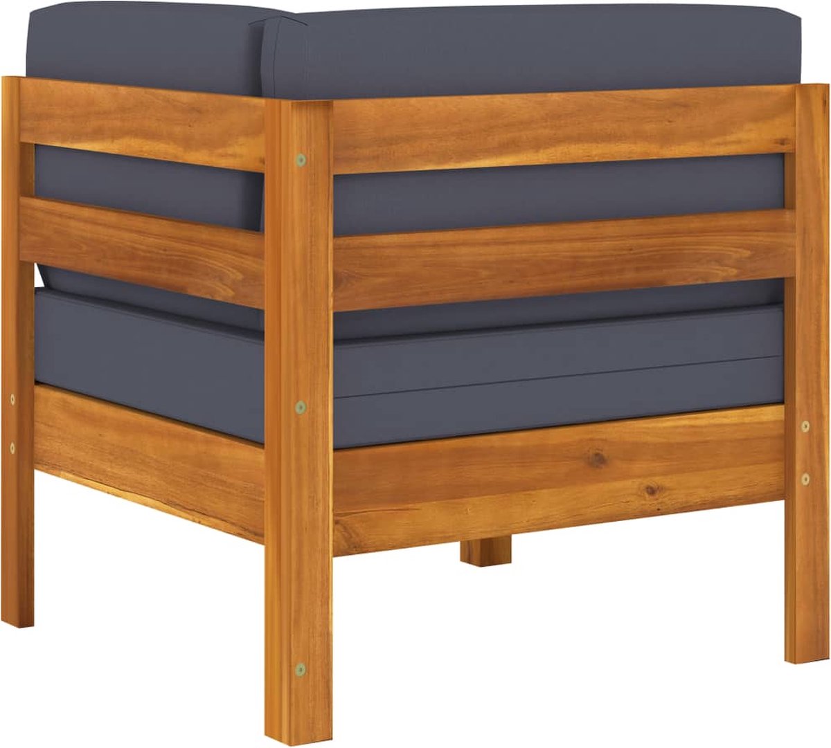 Vidaxl 2-delige Loungeset Met Donkergrijze Kussens Acaciahout - Grijs