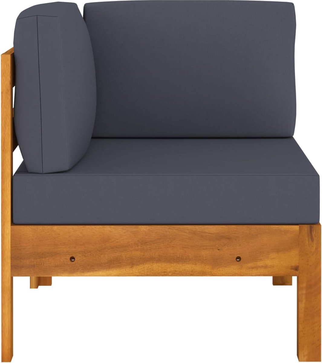 Vidaxl 2-delige Loungeset Met Donkergrijze Kussens Acaciahout - Grijs
