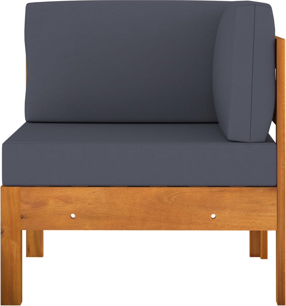 Vidaxl 2-delige Loungeset Met Donkergrijze Kussens Acaciahout - Grijs