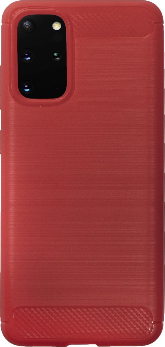 Bmax Carbon Soft Case Hoesje Voor Samsung Galaxy S20 Plus- Red/ - Rood