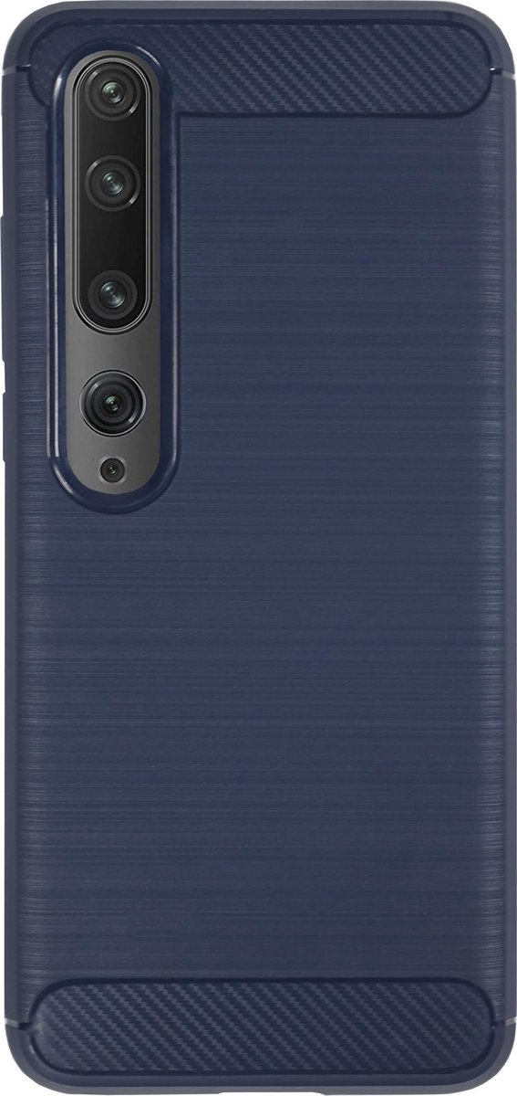 Bmax Carbon Soft Case Hoesje Voor Xiaomi Mi 10 - Blue/ - Blauw