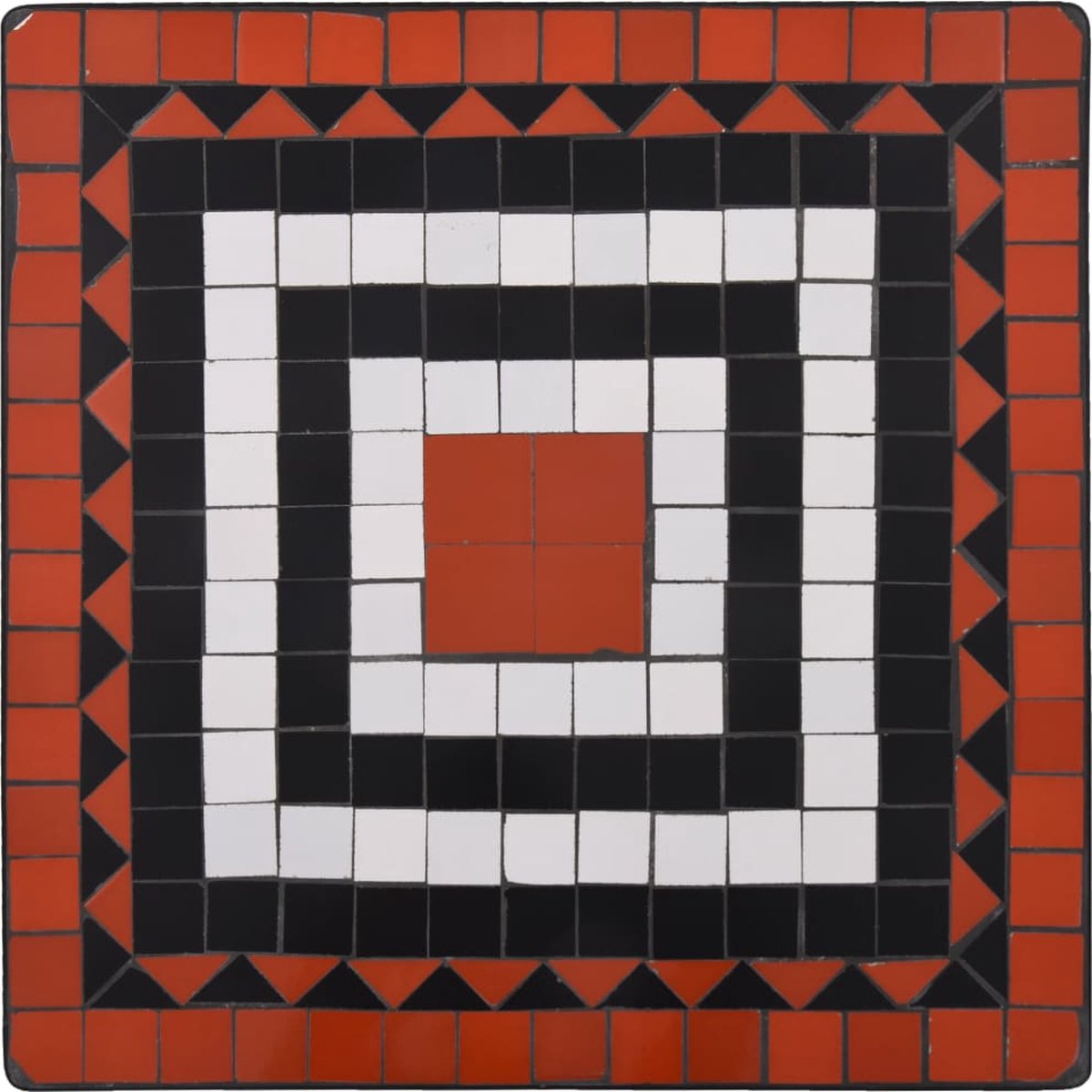 Vidaxl 3-delige Bistroset Mozaïek Keramische Tegel Terracotta En - Bruin