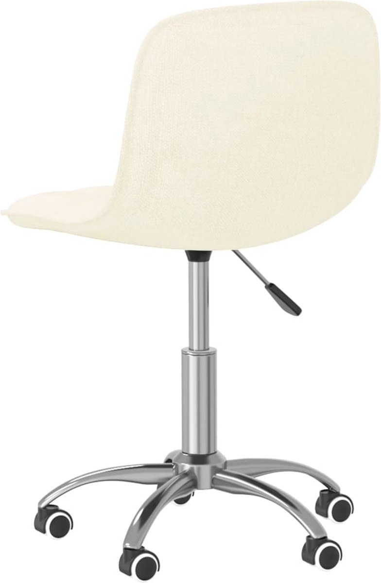 Vidaxl Eetkamerstoelen Draaibaar 2 St Stof Crèmekleurig