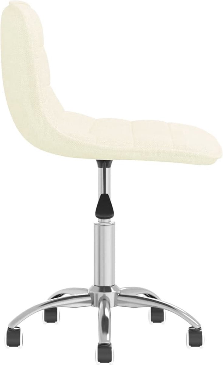 Vidaxl Eetkamerstoelen Draaibaar 2 St Stof Crèmekleurig