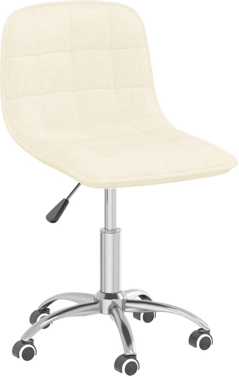 Vidaxl Eetkamerstoelen Draaibaar 2 St Stof Crèmekleurig