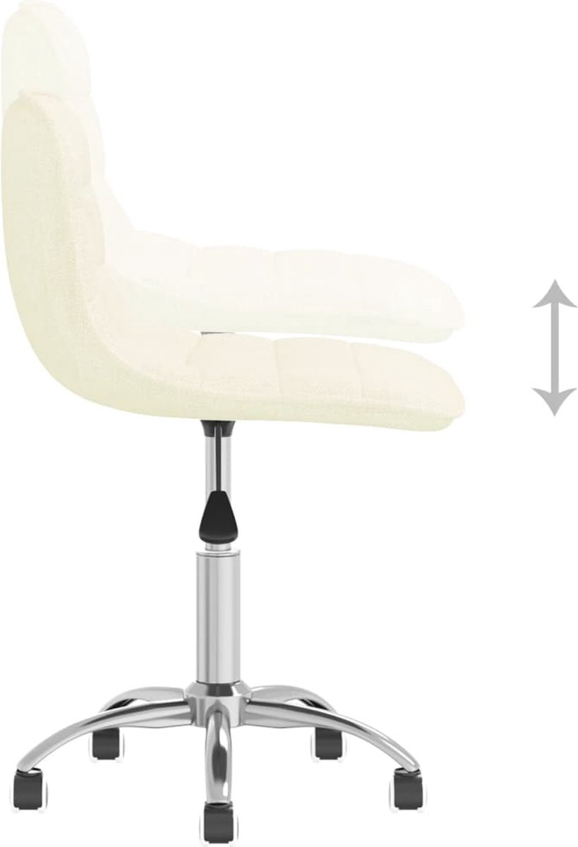 Vidaxl Eetkamerstoelen Draaibaar 2 St Stof Crèmekleurig