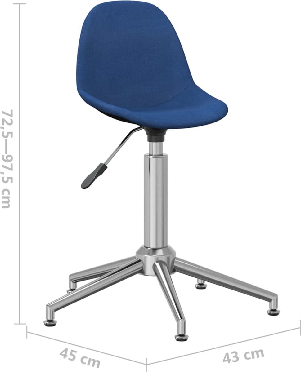 Vidaxl Eetkamerstoel Draaibaar Stof - Blauw