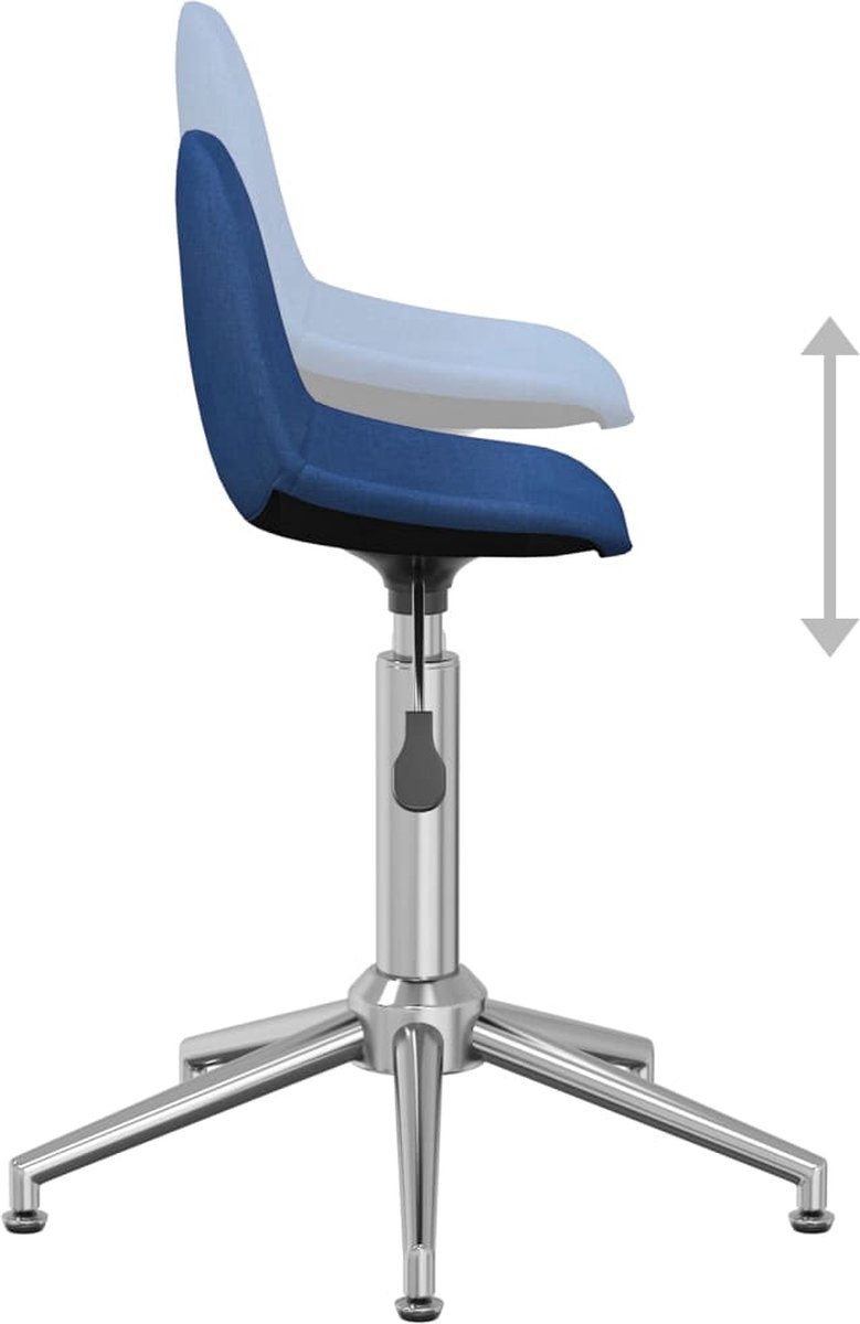 Vidaxl Eetkamerstoel Draaibaar Stof - Blauw