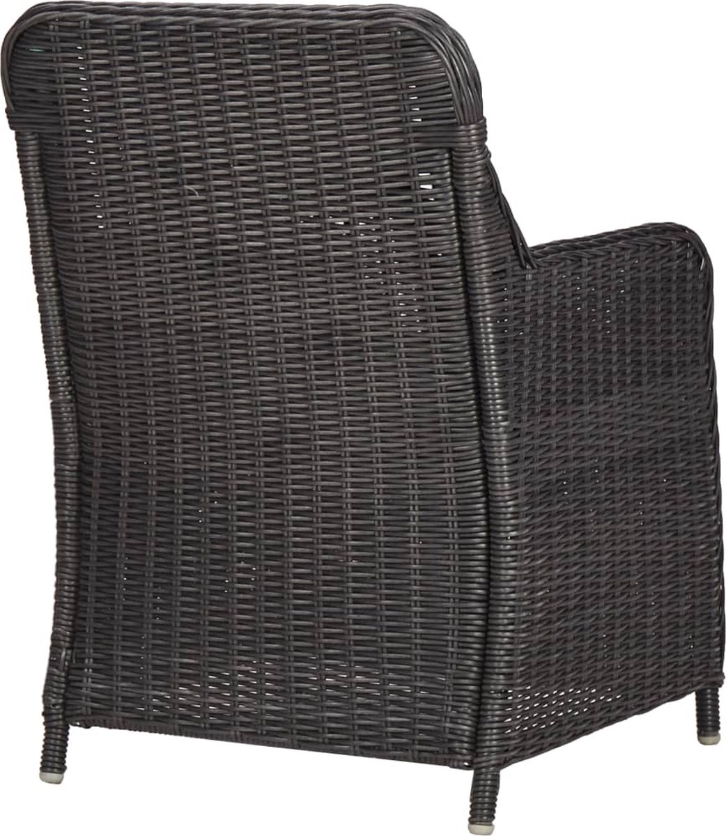 Vidaxl 3-delige Bistroset Met Kussens Poly Rattan - Zwart