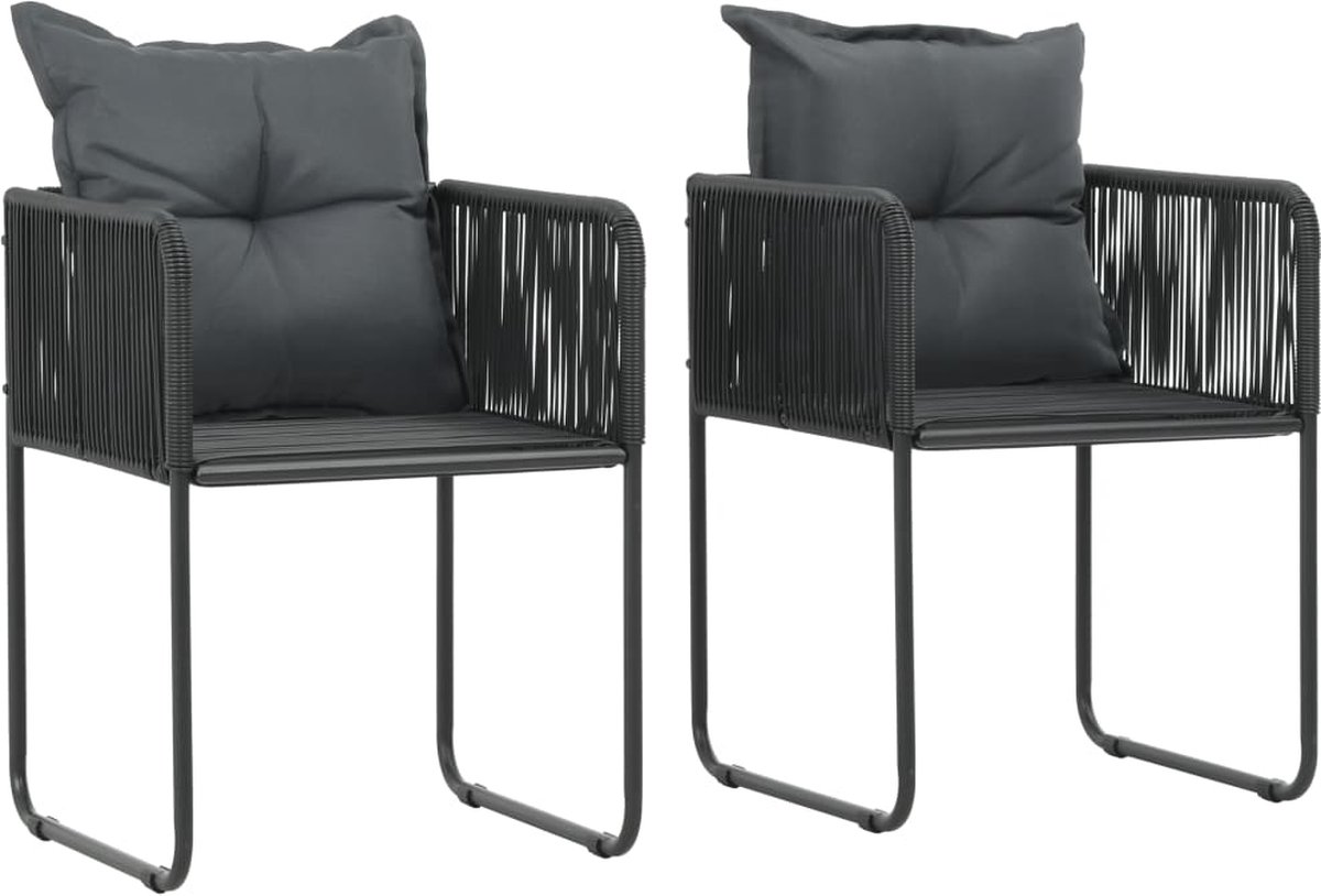 Vidaxl 3-delige Tuinset Pvc-rattan En Bruin - Zwart