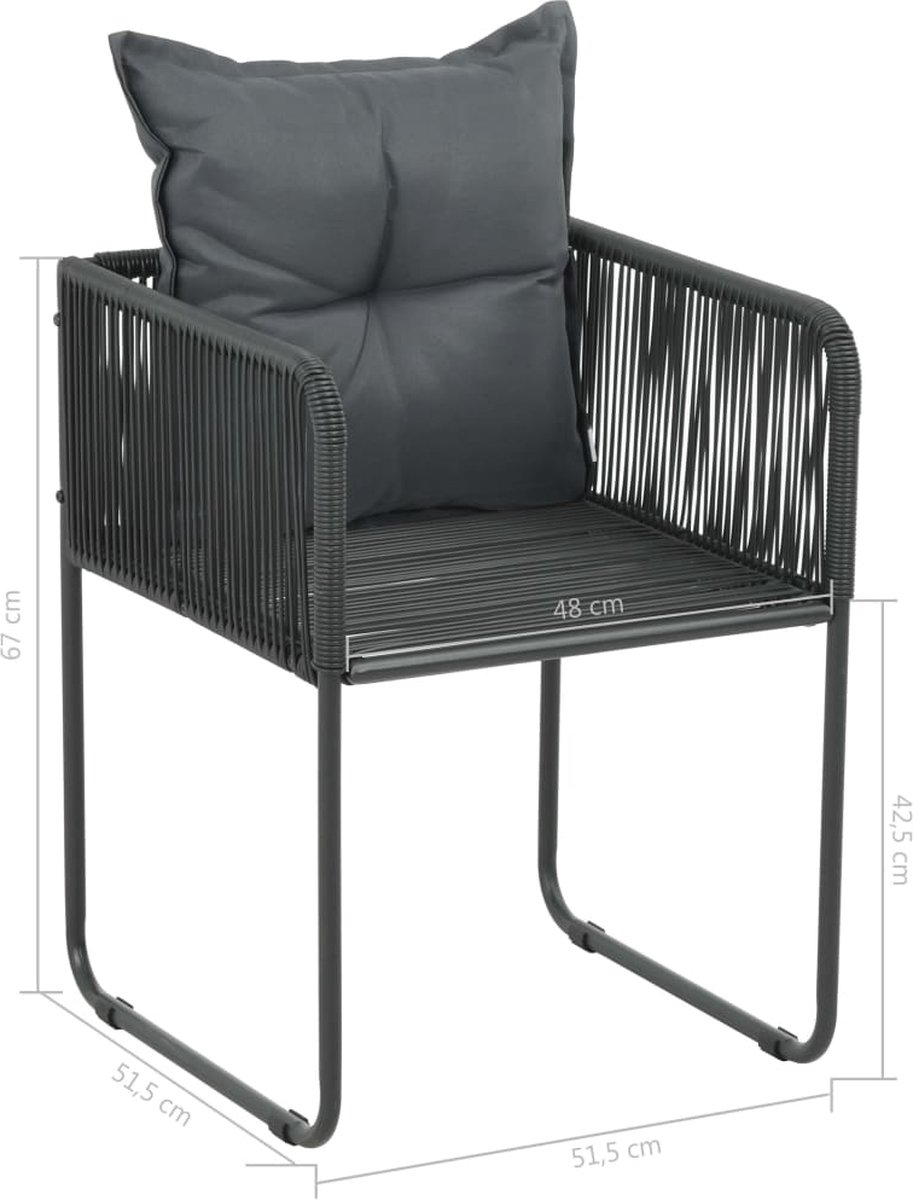 Vidaxl 3-delige Tuinset Pvc-rattan En Bruin - Zwart