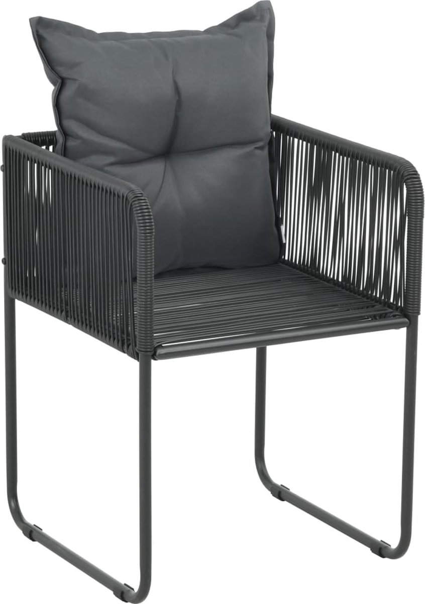 Vidaxl 3-delige Tuinset Pvc-rattan En Bruin - Zwart