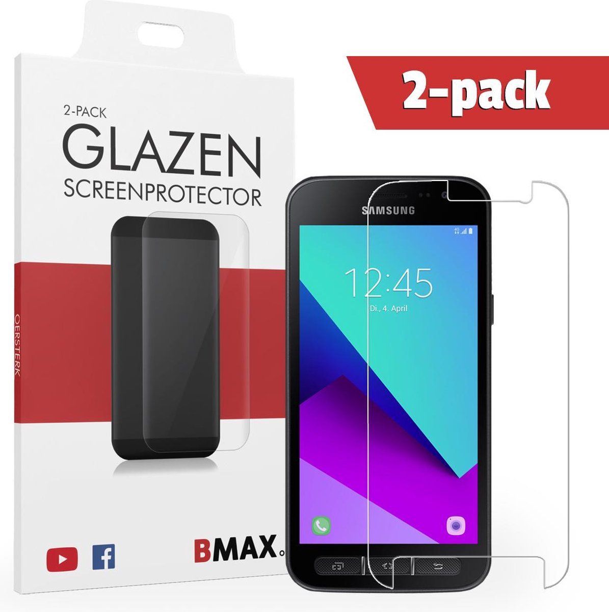 2-pack Samsung Galaxy Xcover 4s Screenprotector - Glass - 2.5d