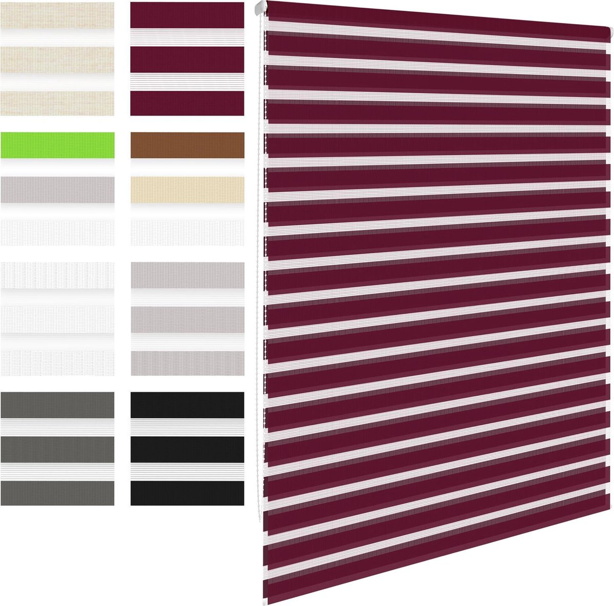 Dubbel Rolgordijn Bordeaux, 55x150 Cm, Klemmfix Zonder Boren - Rood