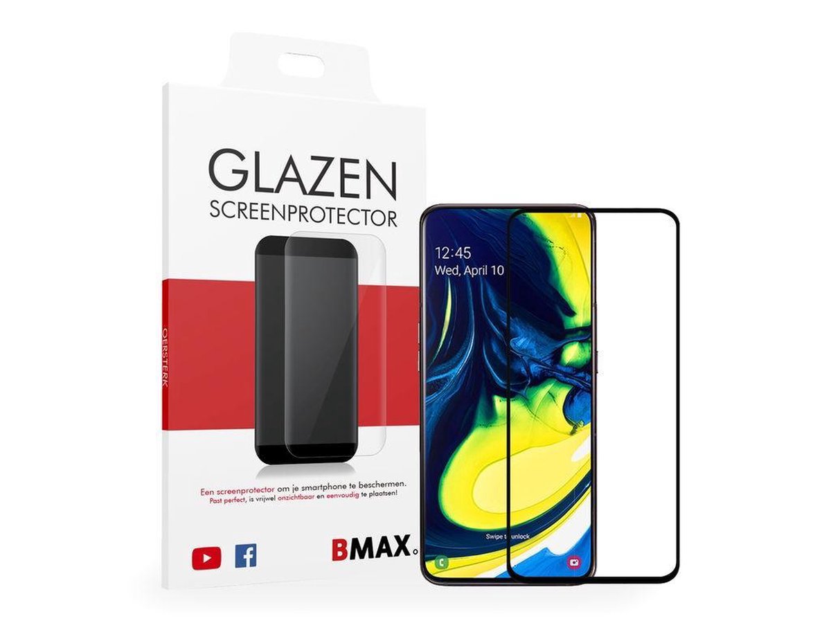 2-pack Samsung Galaxy A80 Screenprotector - Glass - Full Cover 2.5d - Black
