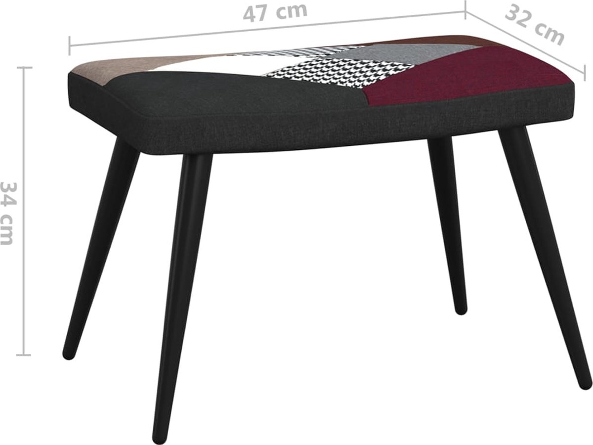Vidaxl Relaxstoel Met Voetenbank Patchwork Stof