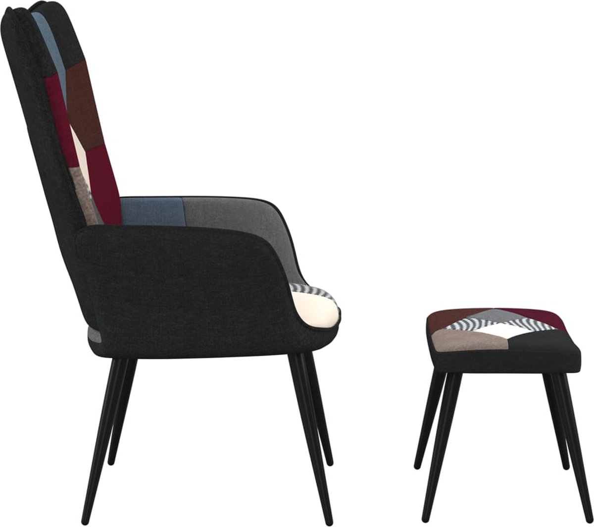 Vidaxl Relaxstoel Met Voetenbank Patchwork Stof
