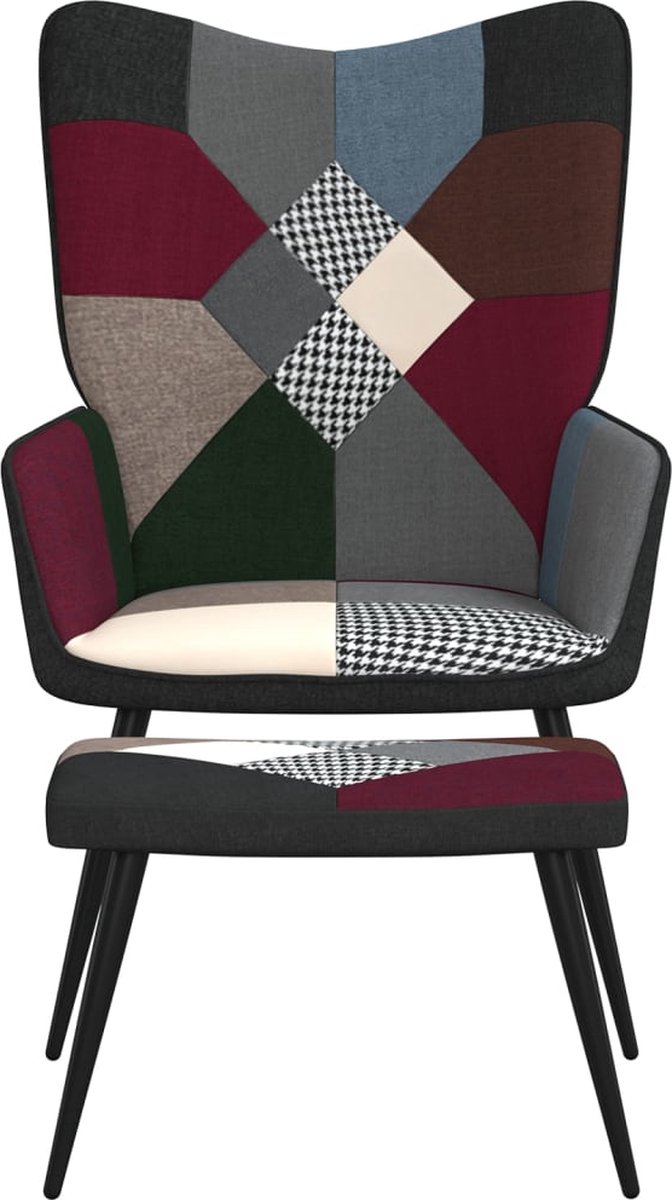Vidaxl Relaxstoel Met Voetenbank Patchwork Stof