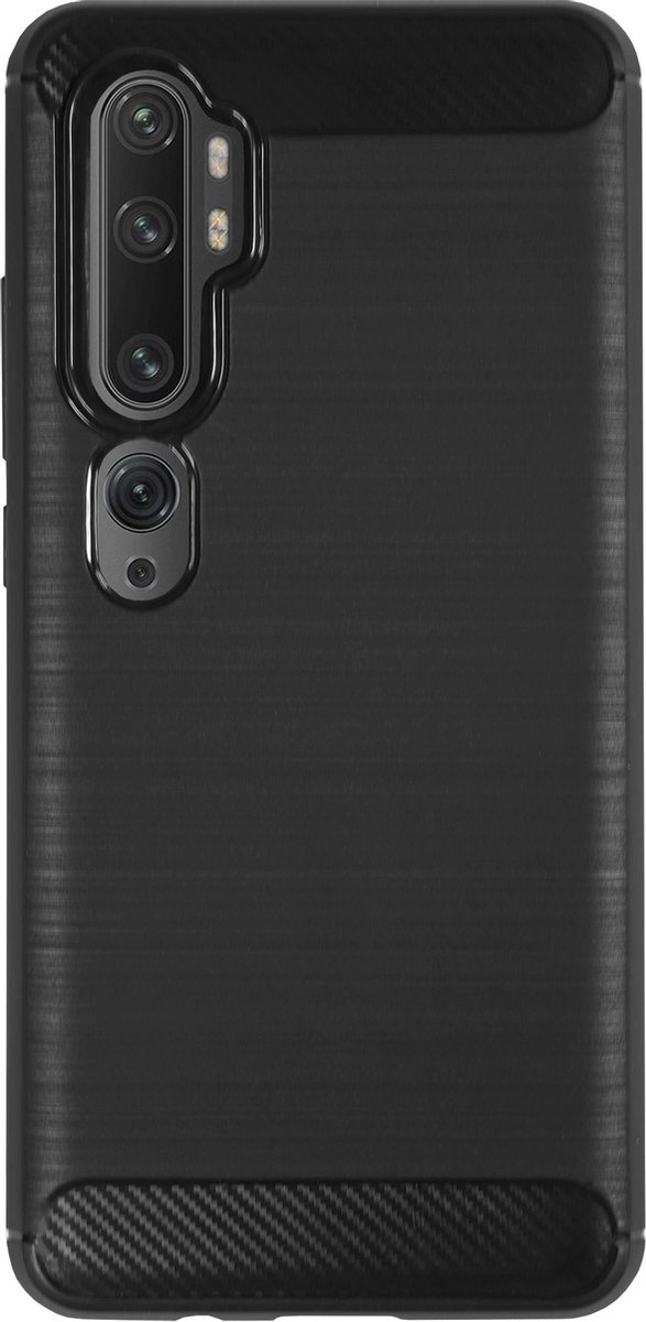 Bmax Carbon Soft Case Hoesje Voor Xiaomi Mi Note 10 Pro - Black/ - Zwart