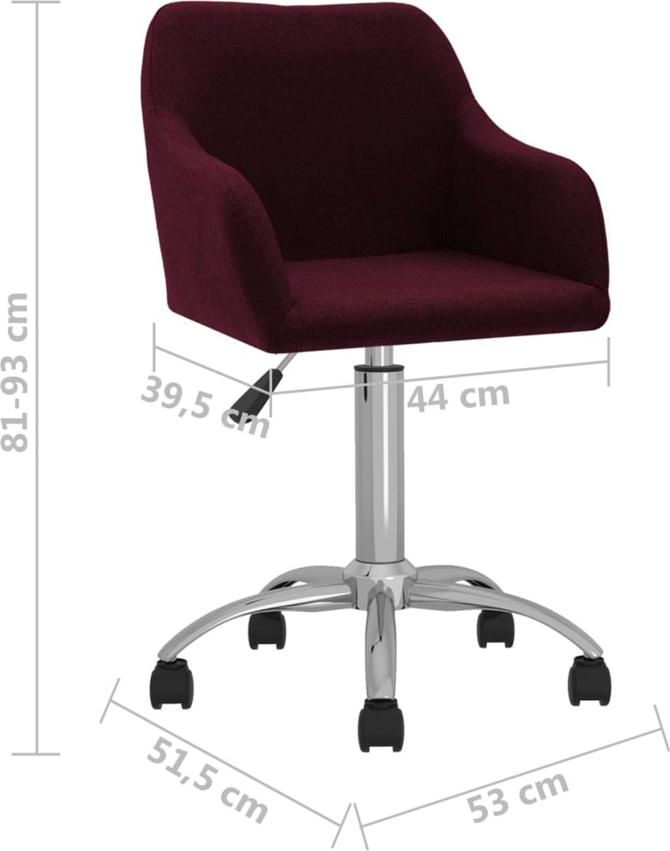 Vidaxl Kantoorstoel Draaibaar Stof - Paars