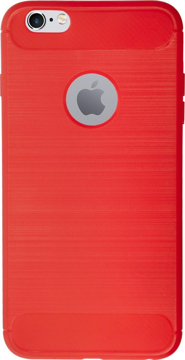 Bmax Carbon Soft Case Hoesje Voor Iphone 6/6s Plus - Red/ - Rood