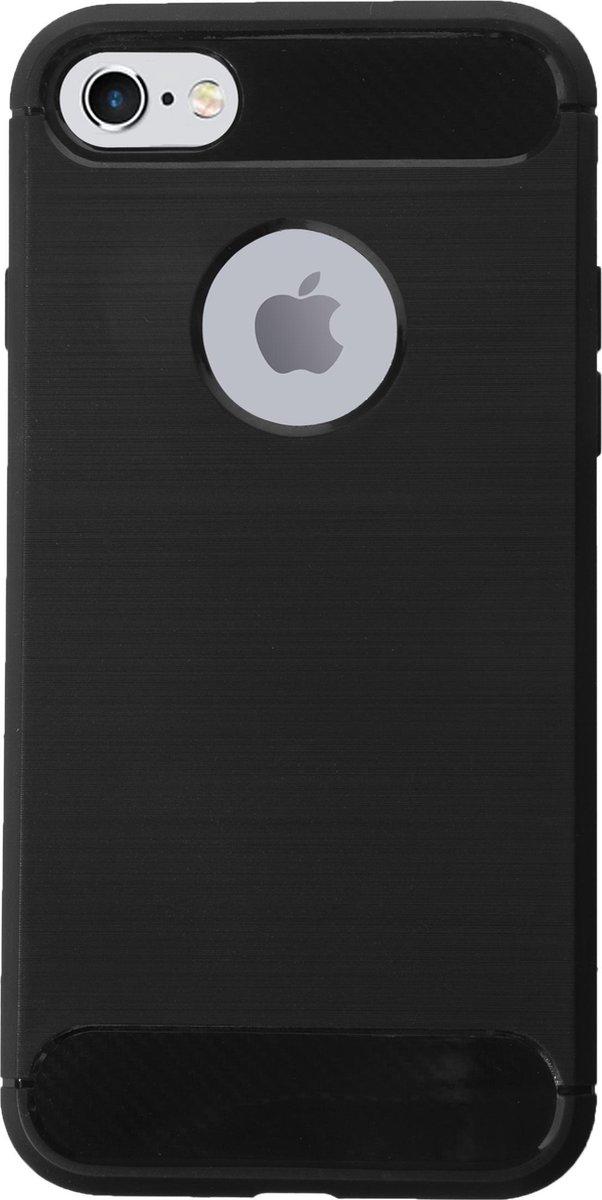 Bmax Carbon Soft Case Hoesje Voor Iphone 7/8 - Black/ - Zwart