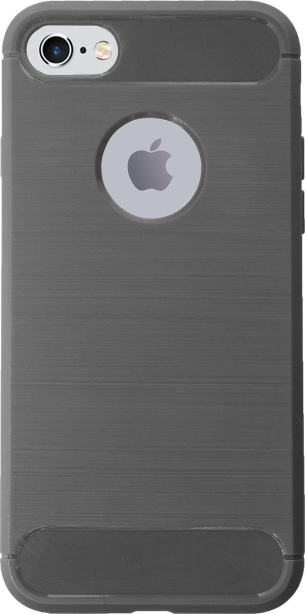 Bmax Carbon Soft Case Hoesje Voor Iphone 7/8 - Grey/ - Grijs