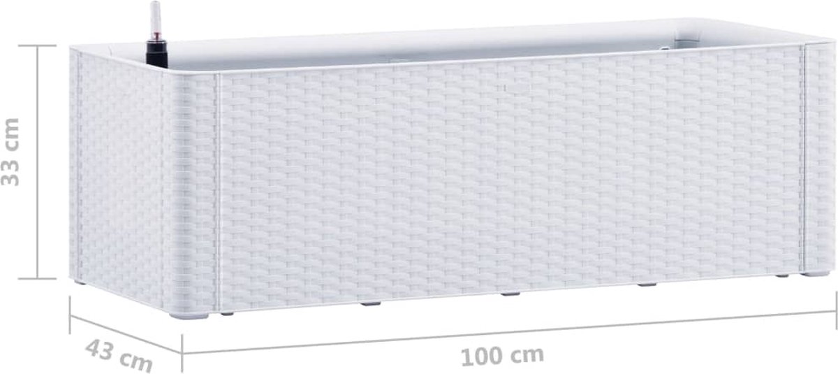 Vidaxl Plantenbak Hoog Met Zelfbewateringssysteem 100x43x33 Cm - Wit